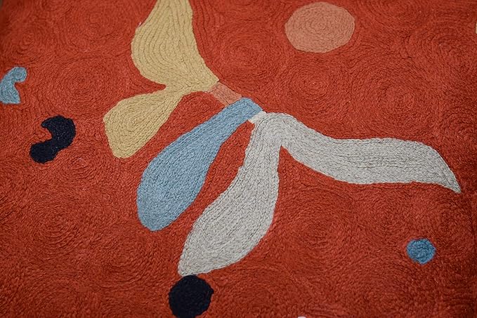 Kandinsky Modern Pillow Cover Orange Abstract Pillowcase Modern Chair Cushion Contemporary Pillowsham Outdoor Mid Century Chair Handmade Wool Size 18x18