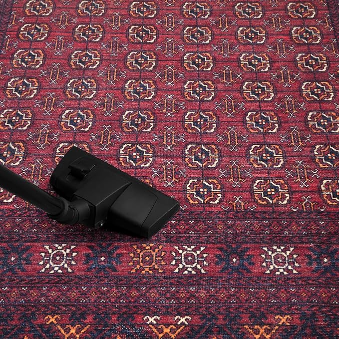 Keen Home Design 6x9 Rug - Machine Washable Area Rug with Non-Slip Backing, Ideal for Living Room, Dining Room, Bedroom - Vintage, Easy Clean, Durable, Low Pile Rug - (6' x 9')