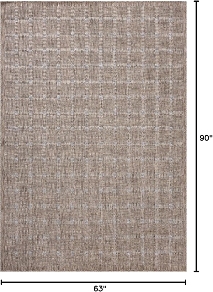 Loloi Amber Lewis Topanga Collection TOP-01 Natural/Bone 5'-3" x 7'-6" Indoor/Outdoor Area Rug