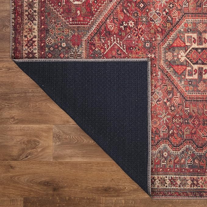 Keen Home Design 2x7 Rug - Machine Washable Runner Rug with Non-Slip Backing, Ideal for Hallway, Entryway, Kitchen, Laundry Room - Vintage, Easy Clean, Durable, Low Pile Rug - (2'6" x 7')