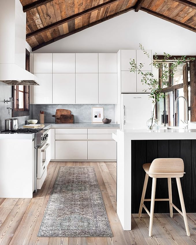 Loloi Layla Collection LAY-06 Taupe/Stone 5'-0" x 7'-6" .13" Thick Area Rug, Soft, Durable, Vintage Inspired, Distressed, Low Pile, Non-Shedding, Easy Clean, Printed, Living Room Rug