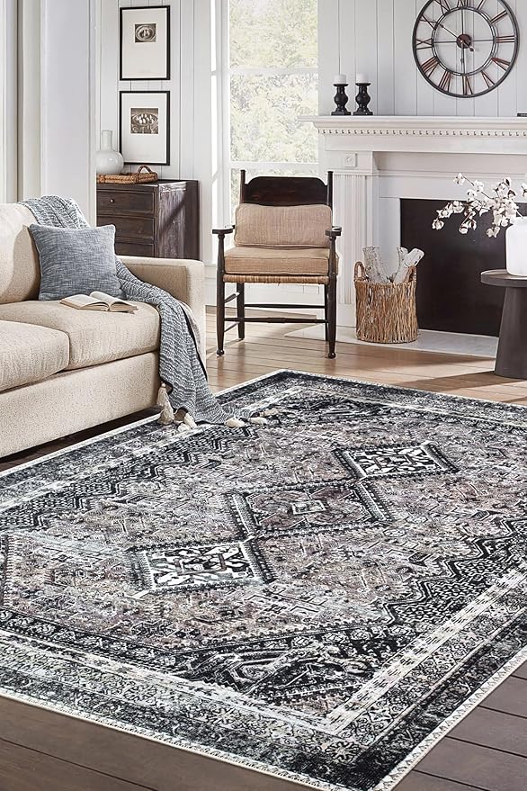 Keen Home Design 3x5 Rug - Machine Washable Entry Rug with Non-Slip Backing, Ideal for Enteryway, Kitchen, Bathroom, Laundry Room - Vintage, Easy Clean, Durable, Low Pile Rug - (3' x 5')
