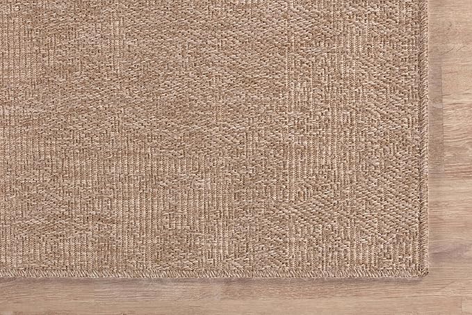 CAMILSON Easy Jute Rug 2x3, Indoor Outdoor Natural Color Fiber Area Rugs for Living Room and Kitchen Rug, Solid Boho Woven Design, Easy-Cleaning, Washable Outside Carpet Alfombras (2 x 3)