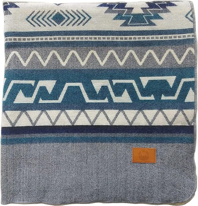 Inca Aztec Throw, Queen, King Blanket | Southwest Indian Navajo Boho Style | Native Cover for Camping, Bedding, Couch, Vanlife | Faux Alpaca, Lightweight, Hypoallergenic (Condor Gray, Queen)