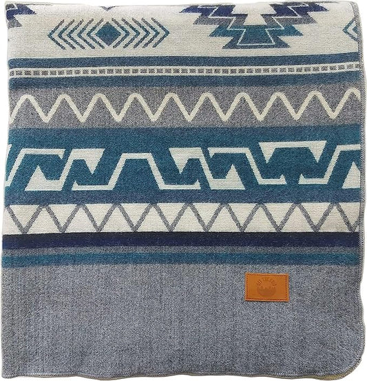 Inca Aztec Throw, Queen, King Blanket | Southwest Indian Navajo Boho Style | Native Cover for Camping, Bedding, Couch, Vanlife | Faux Alpaca, Lightweight, Hypoallergenic (Condor Gray, Throw)