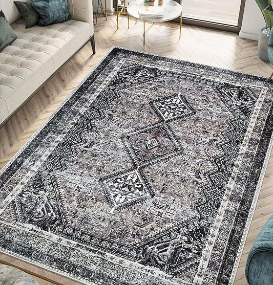 Keen Home Design 3x5 Rug - Machine Washable Entry Rug with Non-Slip Backing, Ideal for Enteryway, Kitchen, Bathroom, Laundry Room - Vintage, Easy Clean, Durable, Low Pile Rug - (3' x 5')