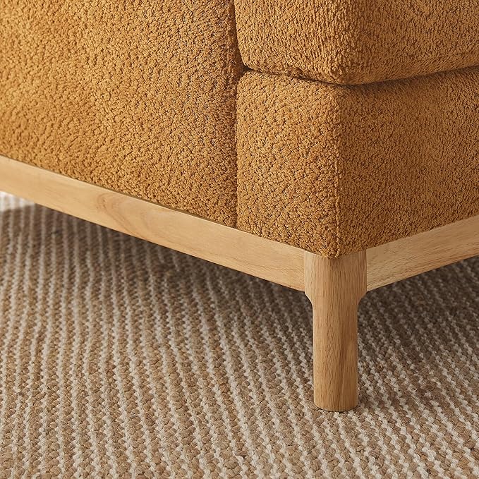 Oversized Accent Chair, Mid Century Modern Upholstered Armchair for Living Room, Comfy Chair for Bedroom Reading Chair, Single Sofa for Small Space with Rubberwood Base