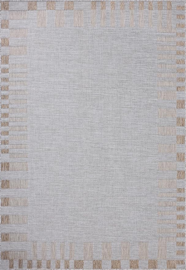 Loloi Amber Lewis Topanga Collection TOP-08 Silver/Natural 5'-3" x 7'-6" Indoor/Outdoor Area Rug