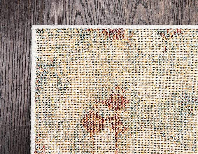 Unique Loom Rosso Collection Vintage, Geometric, Bohemian, Traditional, Distressed, Southwestern Area Rug, 8' 0" x 10' 0", Multi/Ivory