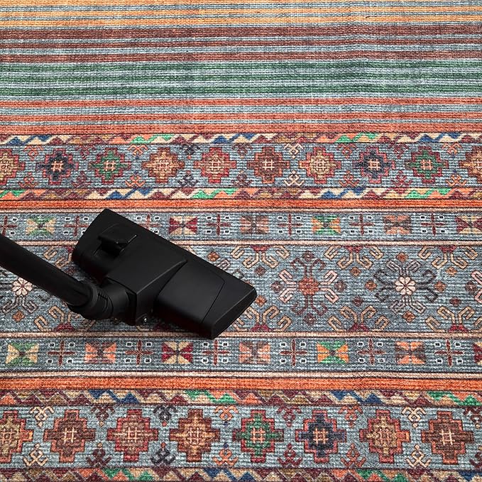 Keen Home Design 2x7 Rug - Machine Washable Runner Rug with Non-Slip Backing, Ideal for Hallway, Entryway, Kitchen, Laundry Room - Vintage, Easy Clean, Durable, Low Pile Rug - (2'6" x 7')