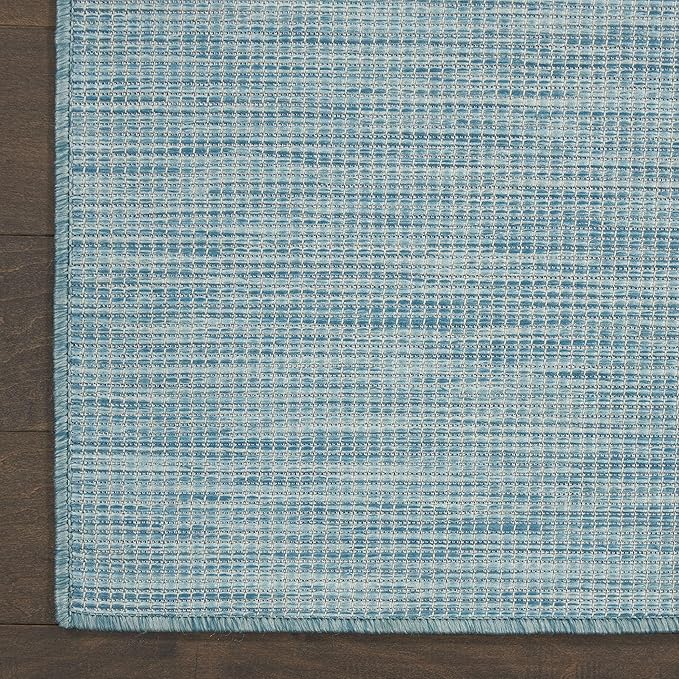 Nourison Positano Aqua 2' x 6' Area Rug Easy Clean, Non Shedding, Bed Room, Living Room, Dining Room, Kitchen (6' Runner)