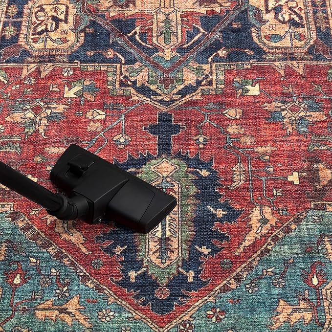 Keen Home Design 2x7 Rug - Machine Washable Runner Rug with Non-Slip Backing, Ideal for Hallway, Entryway, Kitchen, Laundry Room - Vintage, Easy Clean, Durable, Low Pile Rug - (2'6" x 7')