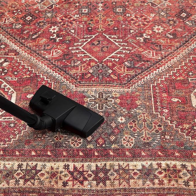 Keen Home Design 6x9 Rug - Machine Washable Area Rug with Non-Slip Backing, Ideal for Living Room, Dining Room, Bedroom - Vintage, Easy Clean, Durable, Low Pile Rug - (6' x 9')