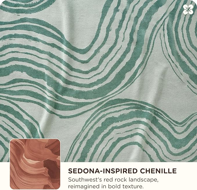 Bedsure 100% Cotton Throw Blanket for Couch - Chenille Woven Textured Blanket Gifts for Women, Cozy and Soft for All Seasons, Home Decor Boho Throw for Bed, Sofa, Aqua Gray, 50x60 Inches